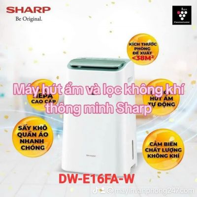 Máy lọc không khí và hút ẩm Sharp DW-E16FA-W (38m2)